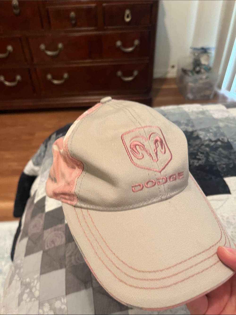 Dodge Women's Beige and Pink Baseball Cap